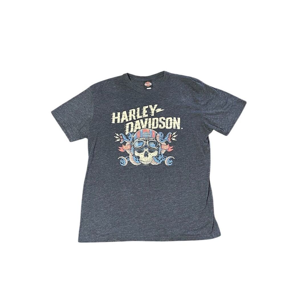 Harley Davidson Men's Gray Skull & Ship Graphic T-Shirt Size XL